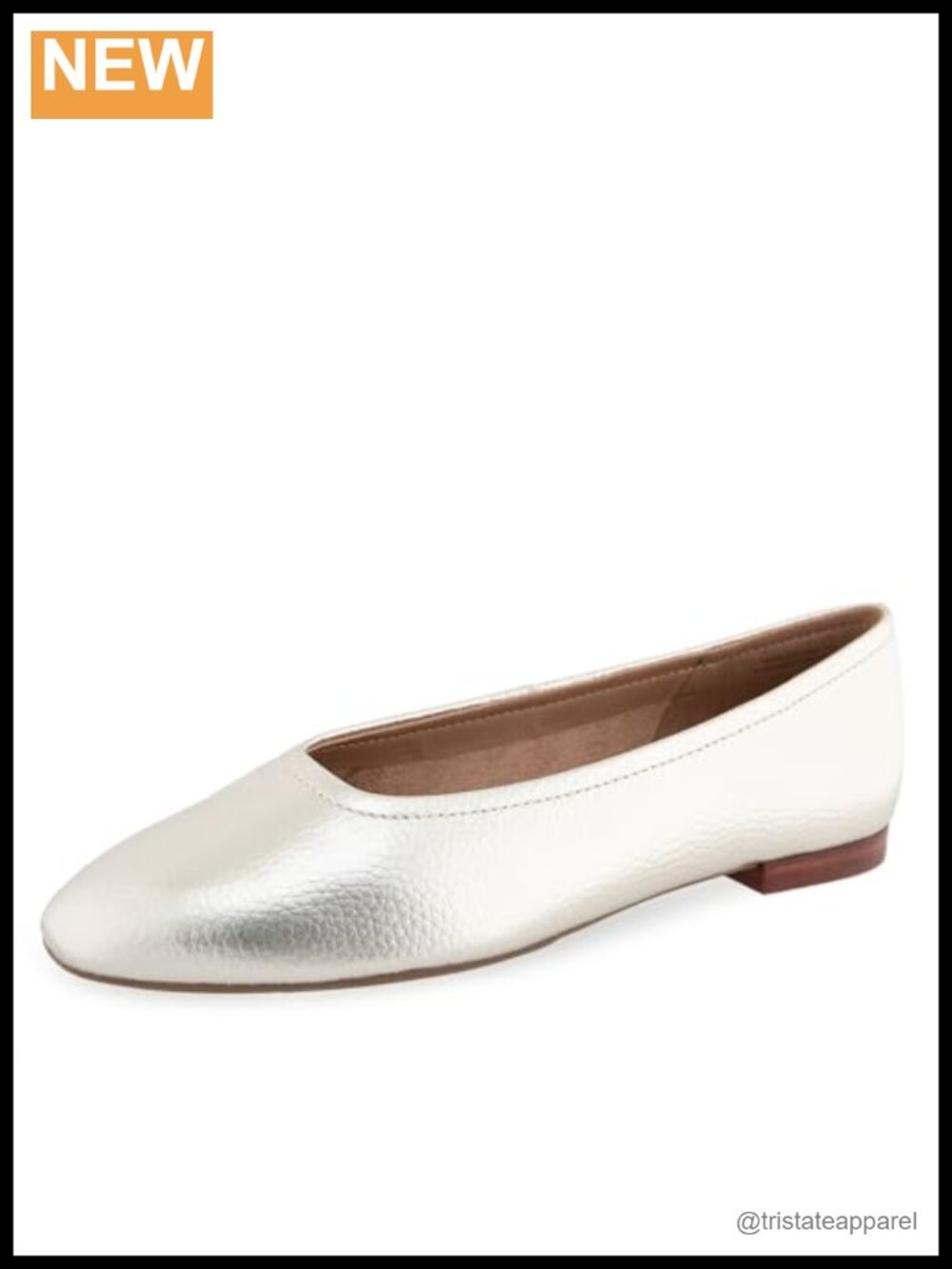 Leather Slip-On Flats with Ortholite Insole Comfort Walking Shoes